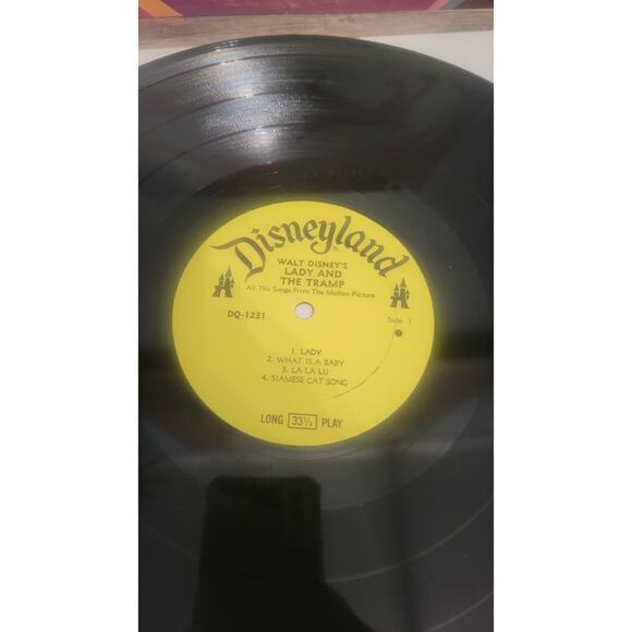 Walt Disney’s Lady and the Tramp LP DQ-1231 1960s Disneyland Yellow Label VG - Picture 2 of 4